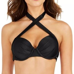 Calvin Klein Women Pleated Convertible Underwire Bikini Top Swimsuit Bras